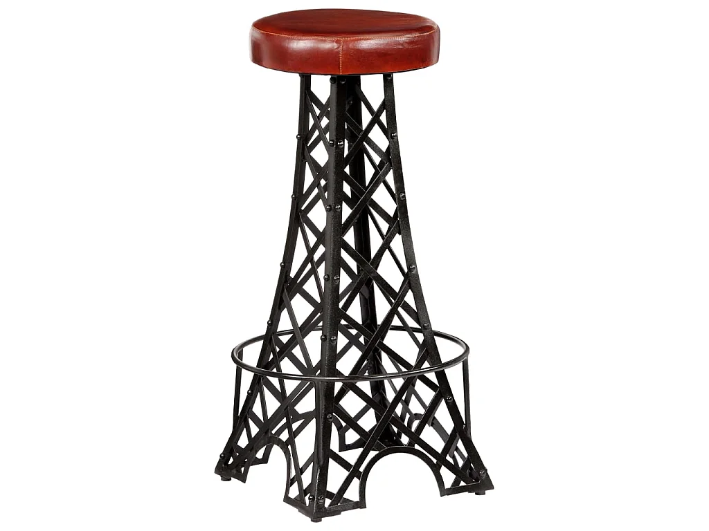 Tabourets de bar lot de 2 cuir véritable