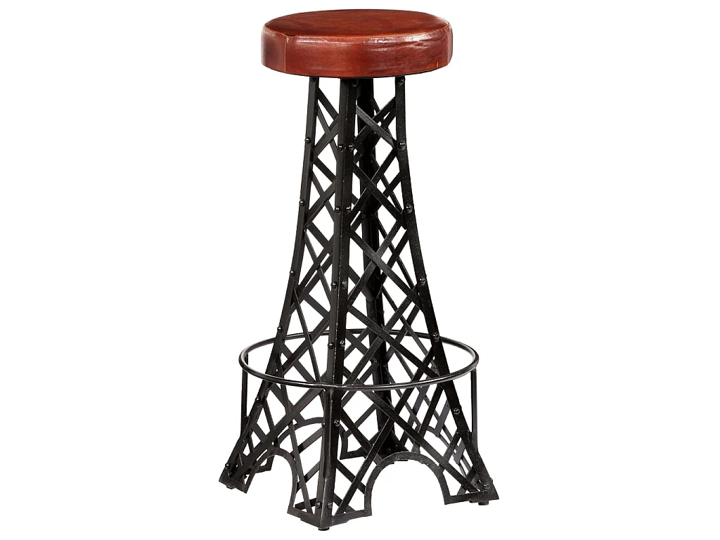 Tabourets de bar lot de 2 cuir véritable