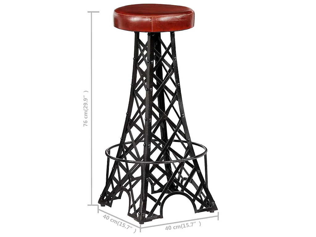 Tabourets de bar lot de 2 cuir véritable