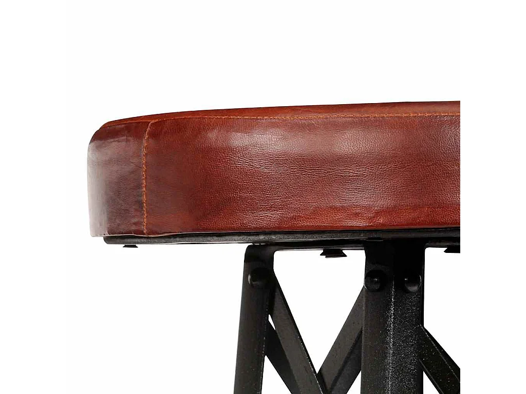 Tabourets de bar lot de 2 cuir véritable