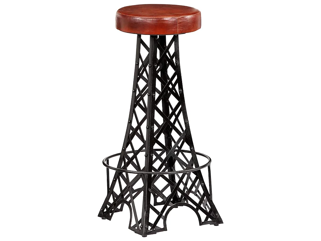 Tabourets de bar lot de 2 cuir véritable