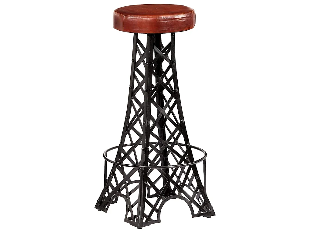 Tabourets de bar lot de 2 cuir véritable