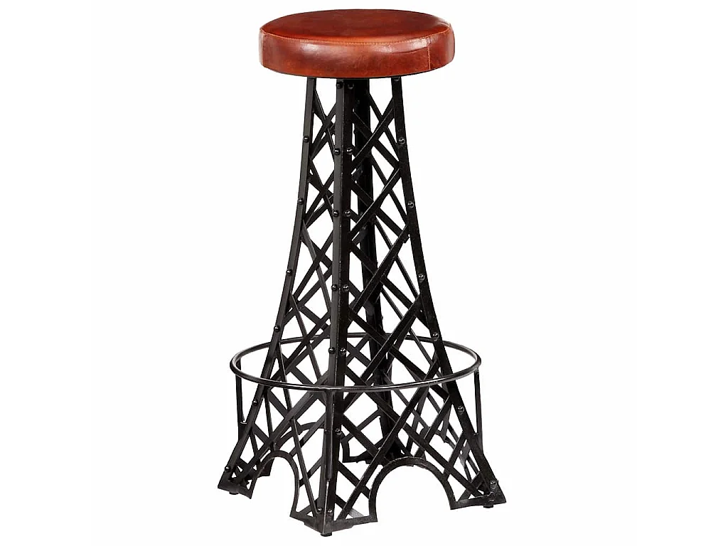 Tabourets de bar lot de 2 cuir véritable