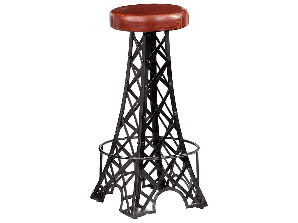 Tabourets de bar lot de 2 cuir véritable