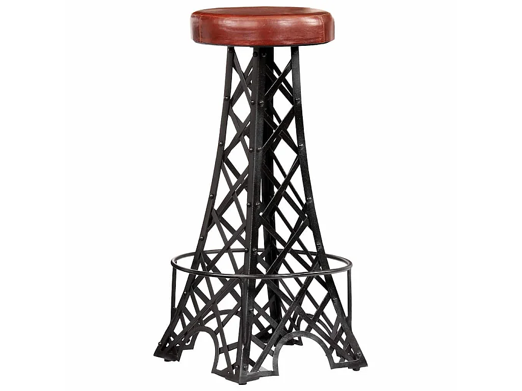 Tabourets de bar lot de 2 cuir véritable
