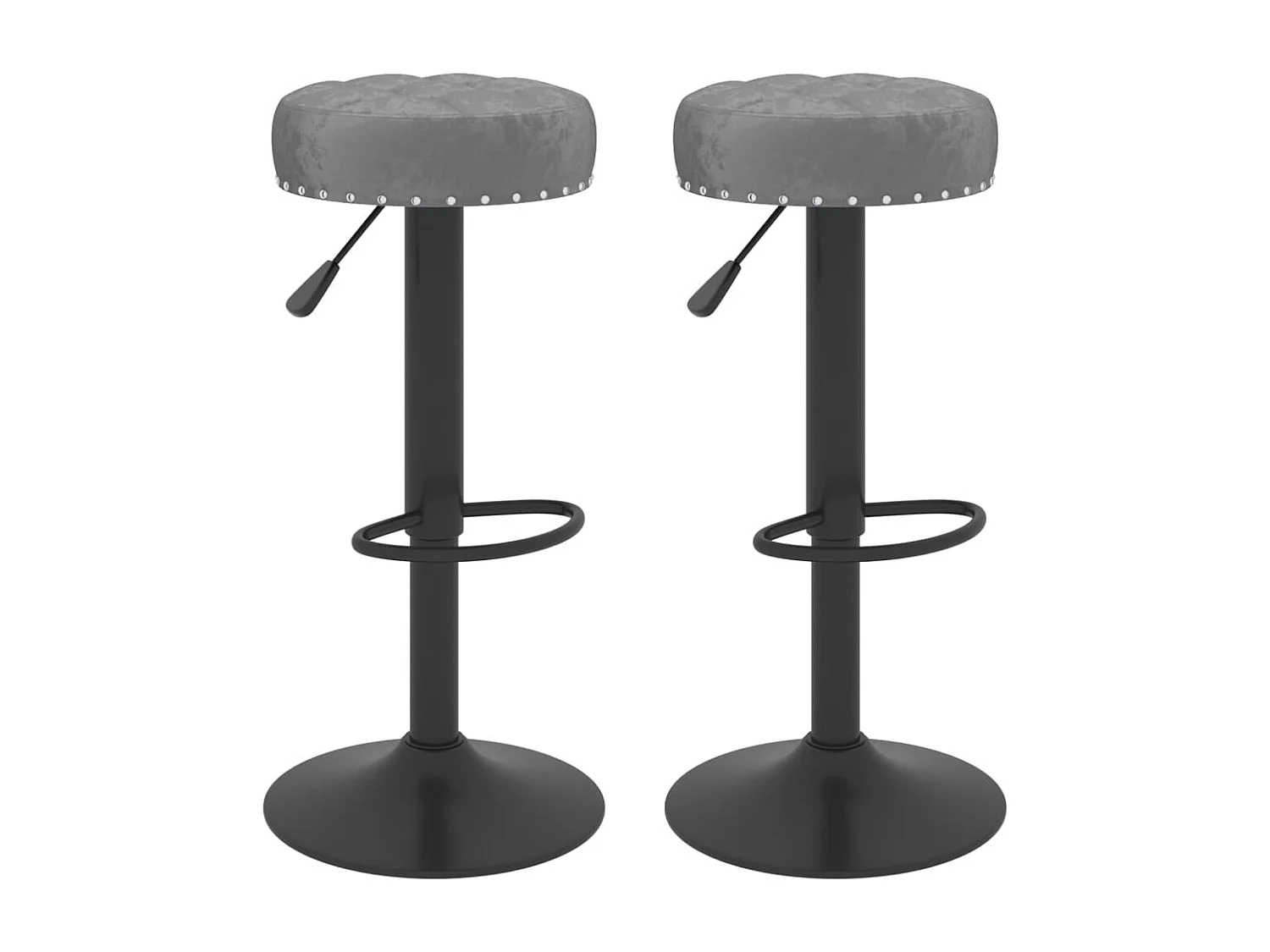 Barhocker 2 Stk. Dunkelgrau Samt