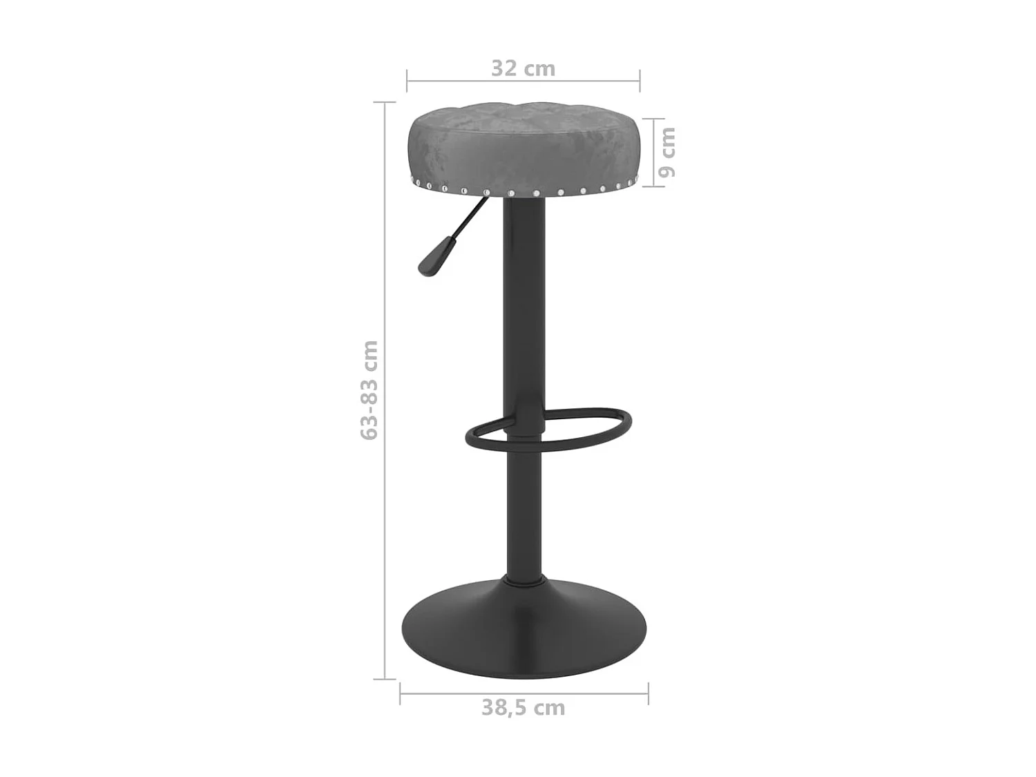 Barhocker 2 Stk. Dunkelgrau Samt