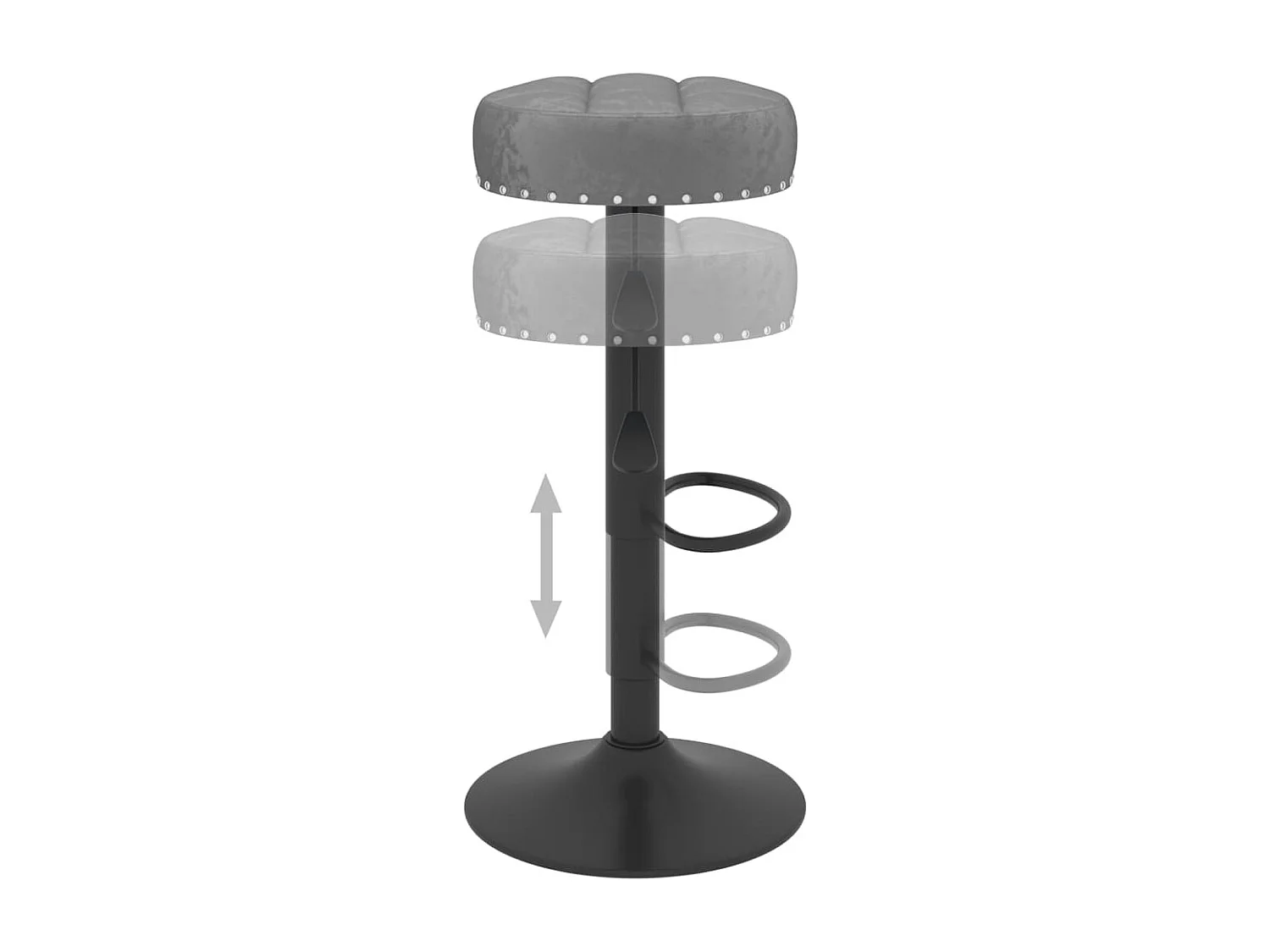 Barhocker 2 Stk. Dunkelgrau Samt