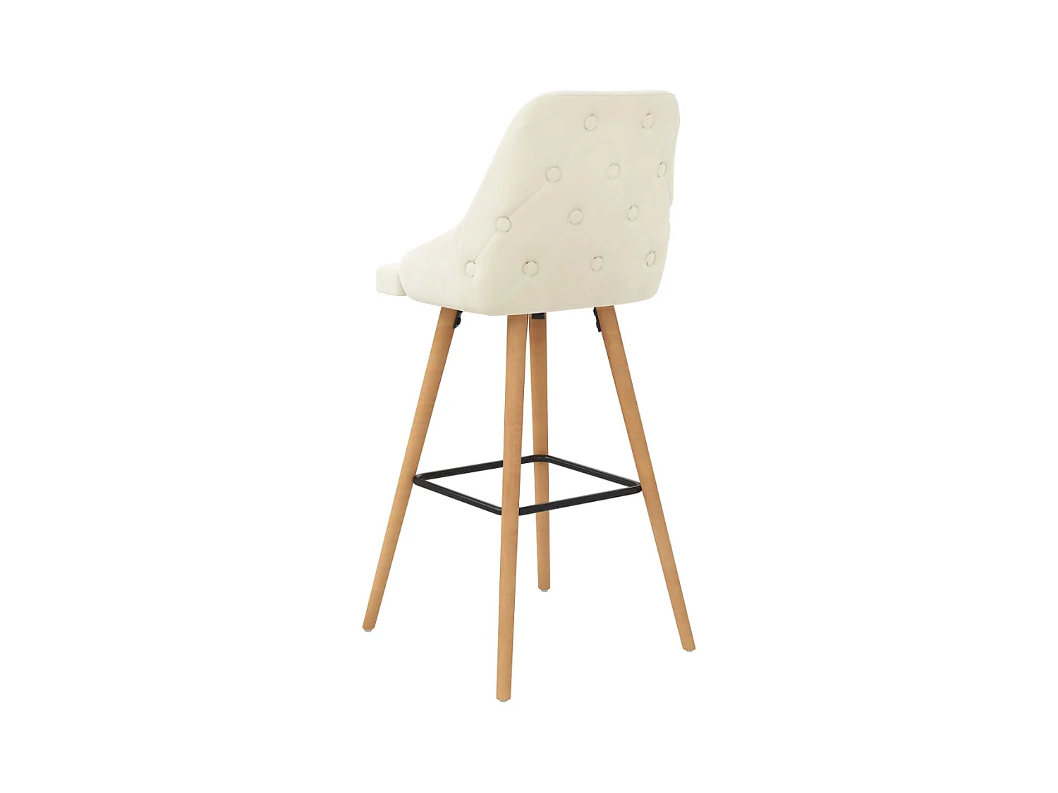 Chaises de bar lot de 2 crème velours