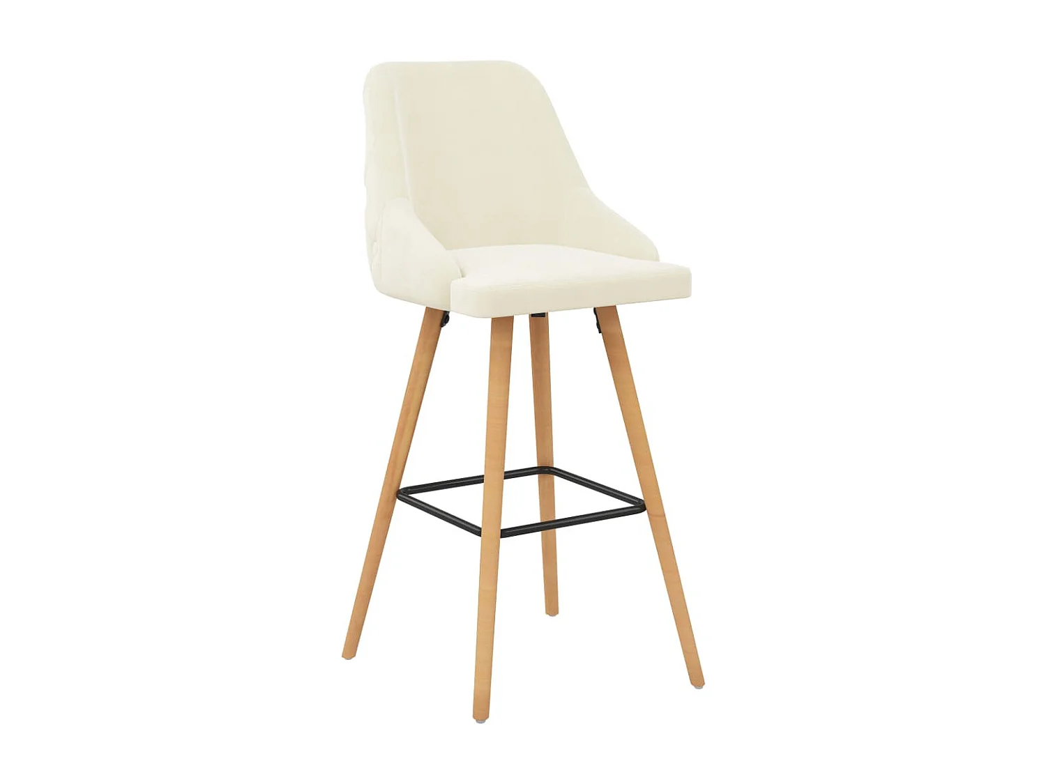 Chaises de bar lot de 2 crème velours