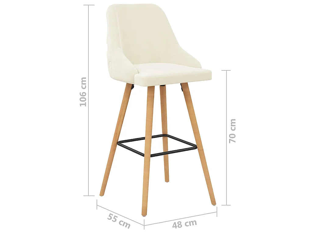 Bancos de bar 2 pcs veludo creme