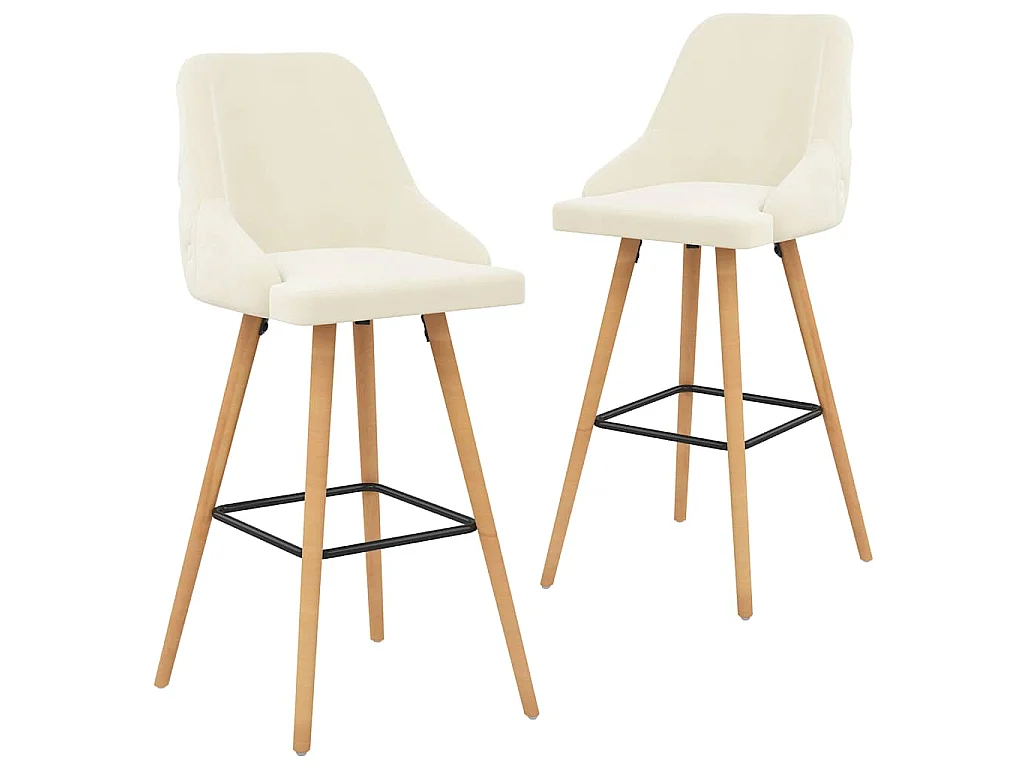 Bancos de bar 2 pcs veludo creme