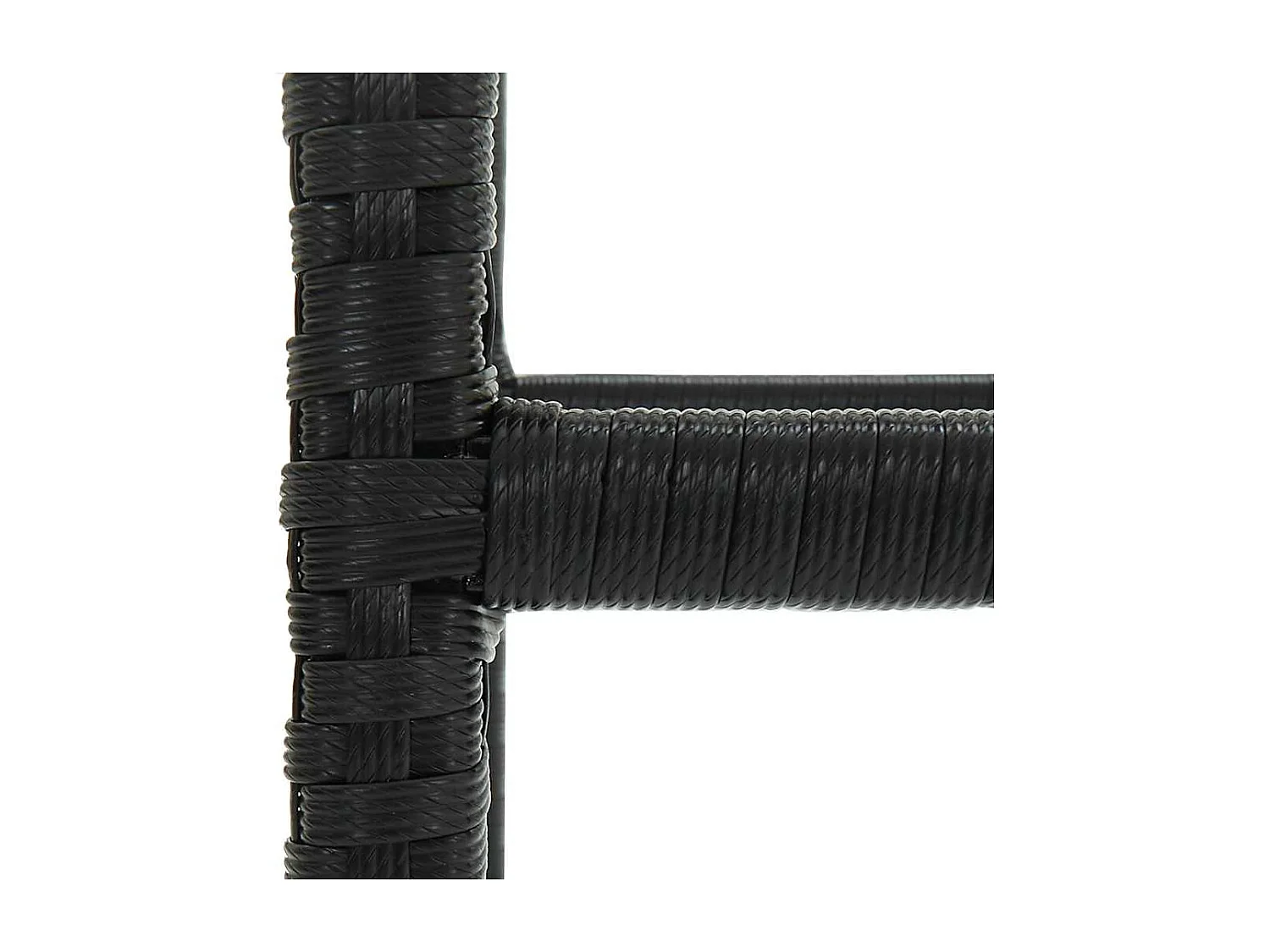 Tabourets de bar avec coussins lot de 4 noir résine tressée