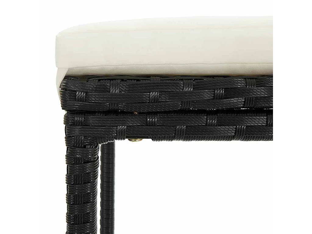 Sgabelli da Bar con Cuscini 4 pz Neri in Polyrattan