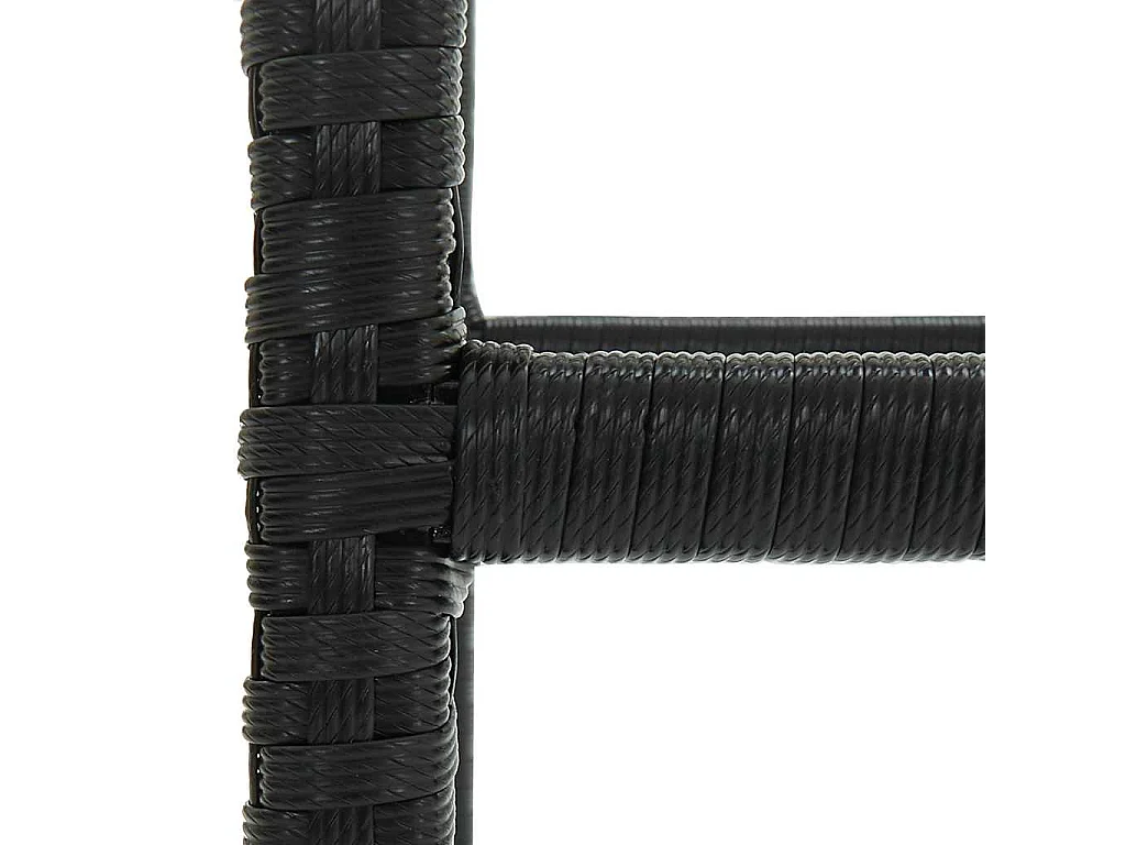 Sgabelli da Bar con Cuscini 4 pz Neri in Polyrattan