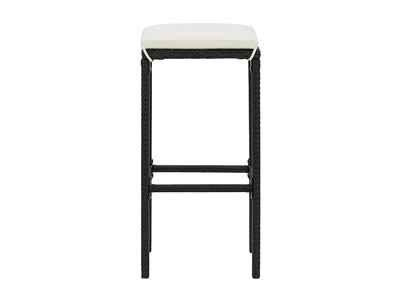 Barhocker mit Kissen 4 Stk. Schwarz Poly Rattan