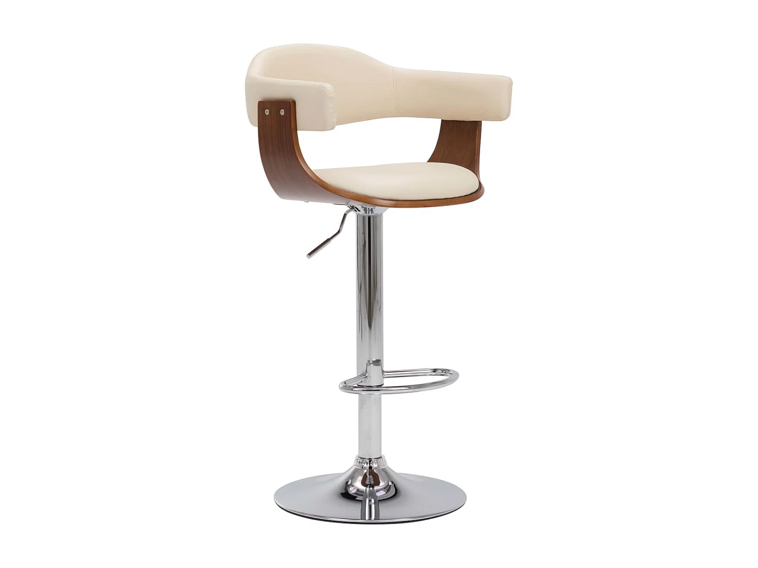 Barhocker 2 Stk. Creme Bugholz und Kunstleder