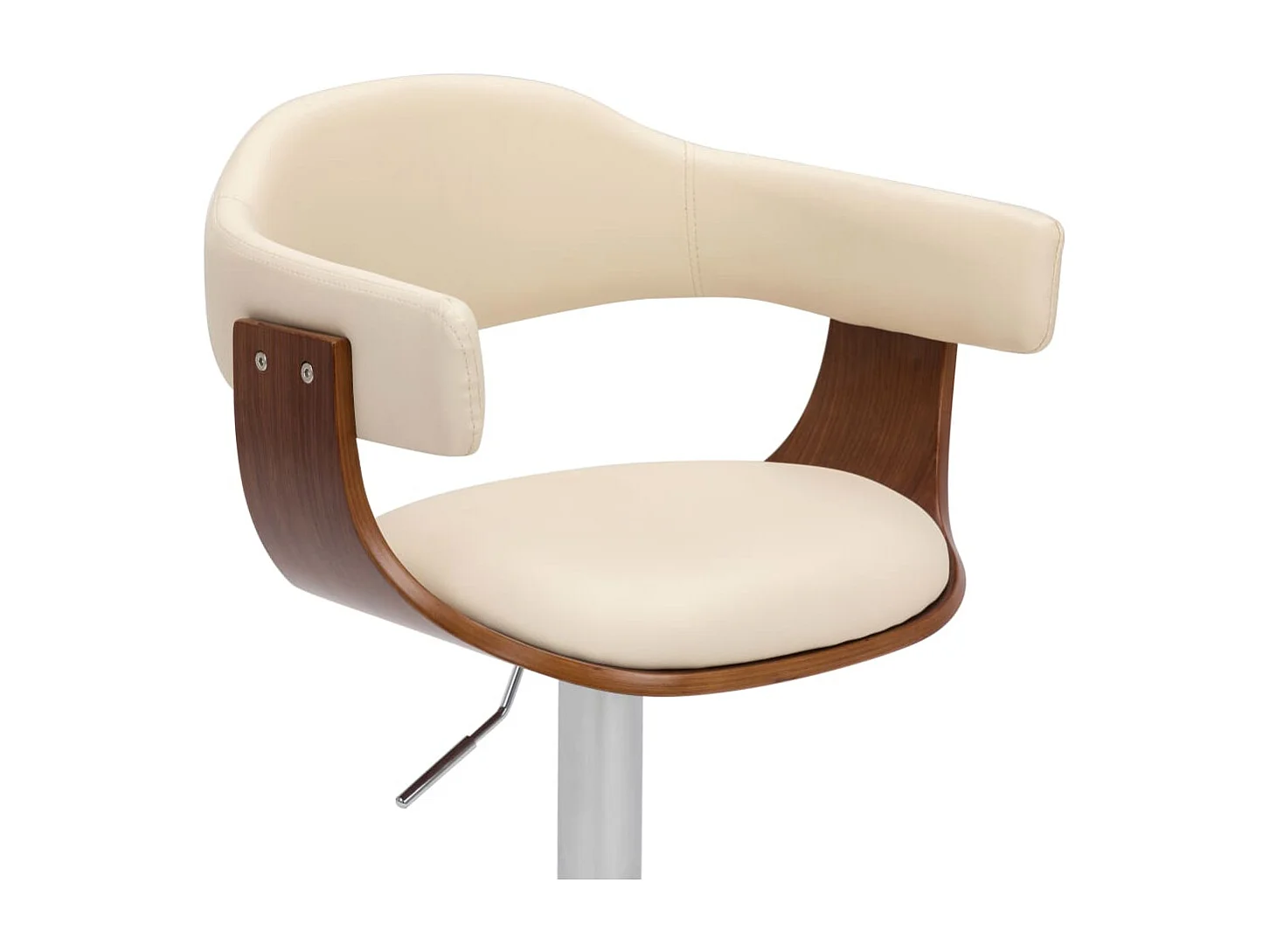 Barhocker 2 Stk. Creme Bugholz und Kunstleder