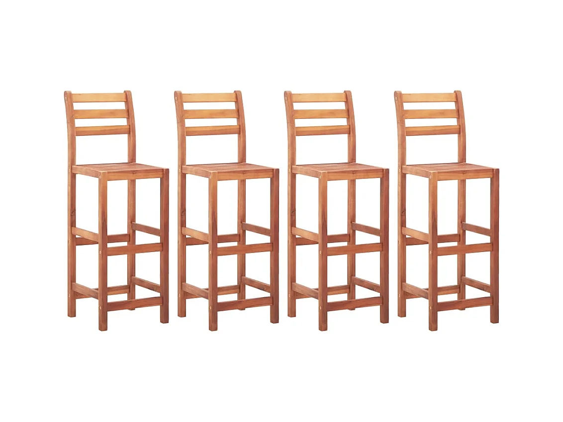Chaises de bar lot de 4 bois d'acacia solide