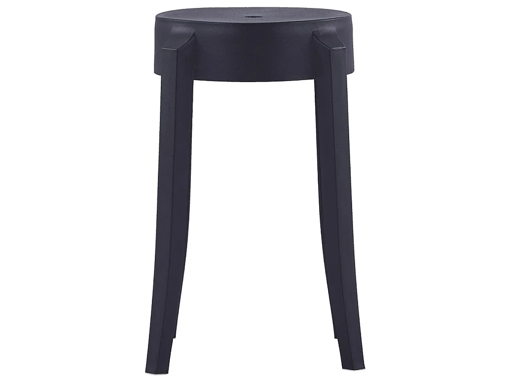 Tabourets empilables lot de 4 noir plastique