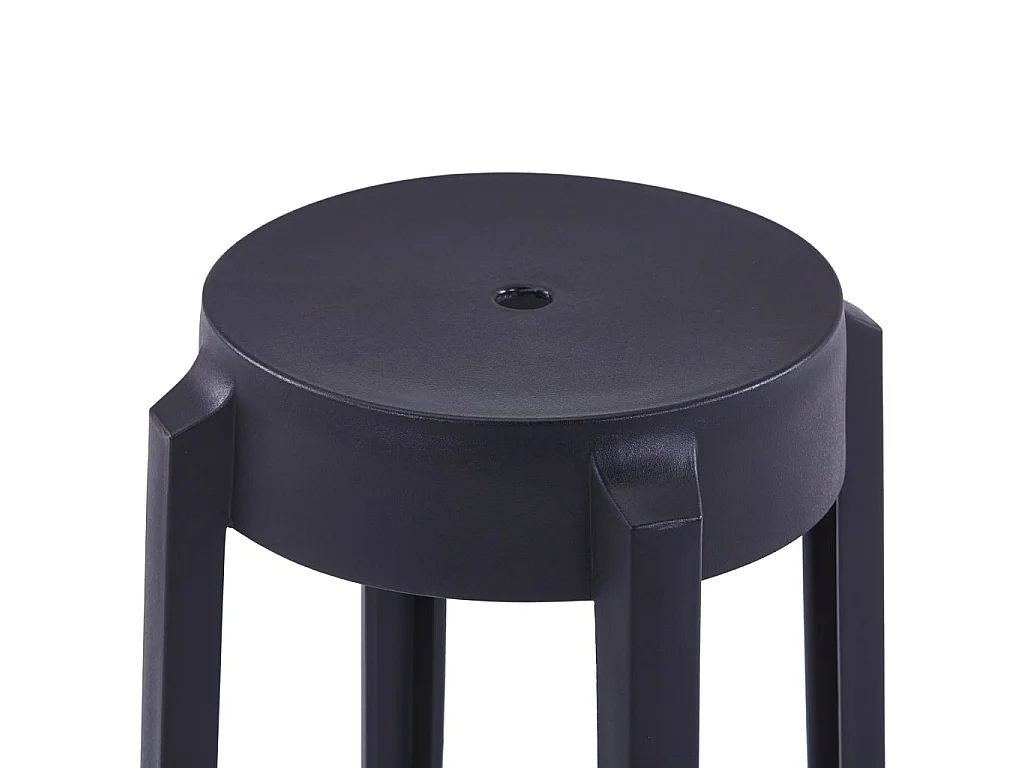 Tabourets empilables lot de 4 noir plastique