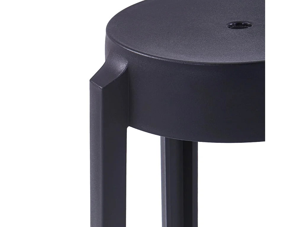 Tabourets empilables lot de 4 noir plastique