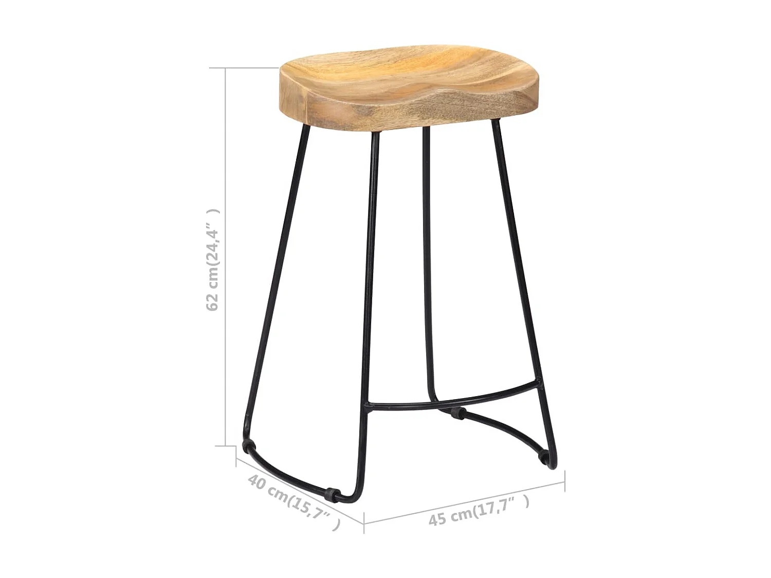 Bancos de bar Gavin 2 pcs madeira mangueira maciça