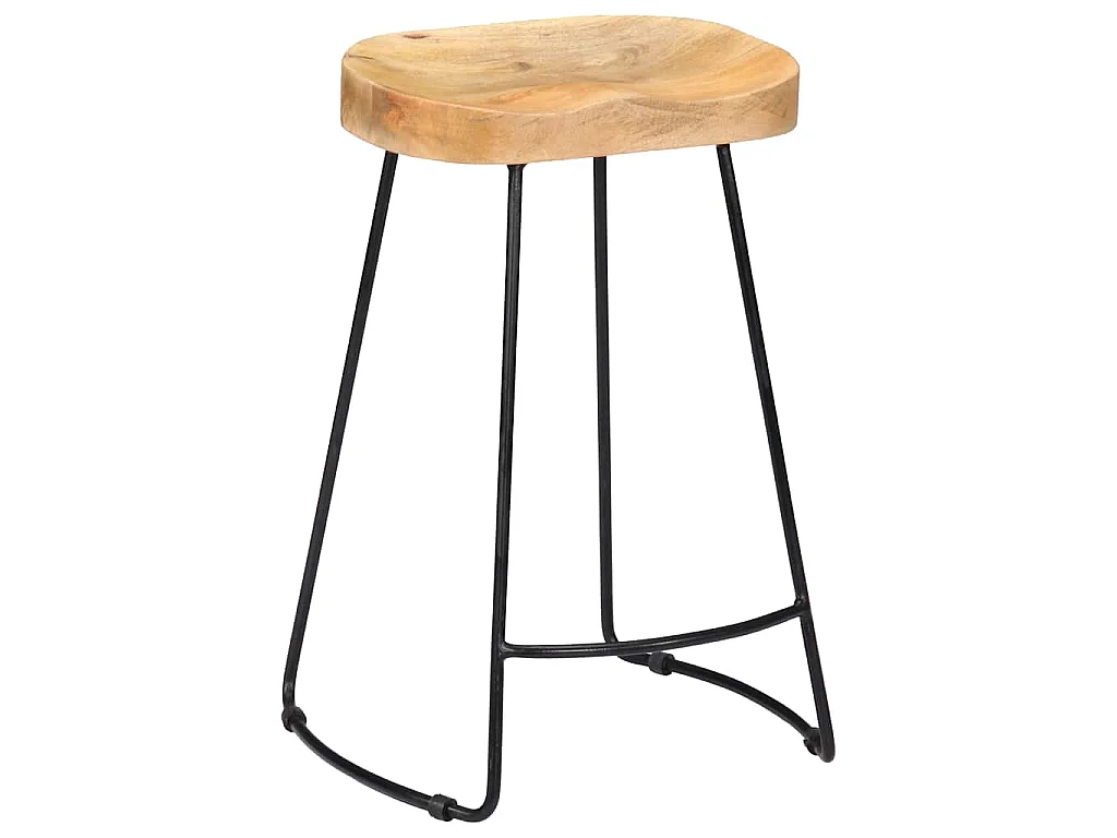 Tabourets de bar Gavin lot de 2 bois de manguier massif