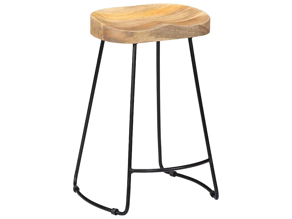 Tabourets de bar Gavin lot de 2 bois de manguier massif