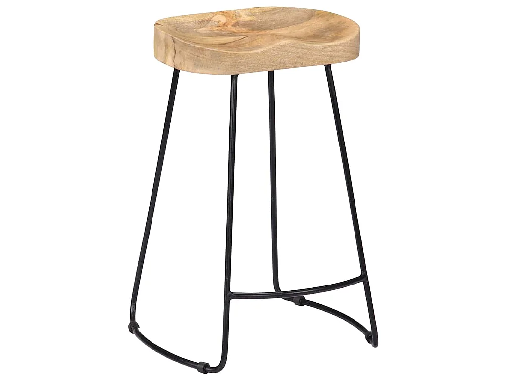 Tabourets de bar Gavin lot de 2 bois de manguier massif