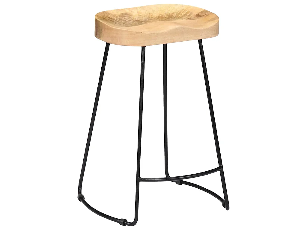 Tabourets de bar Gavin lot de 2 bois de manguier massif