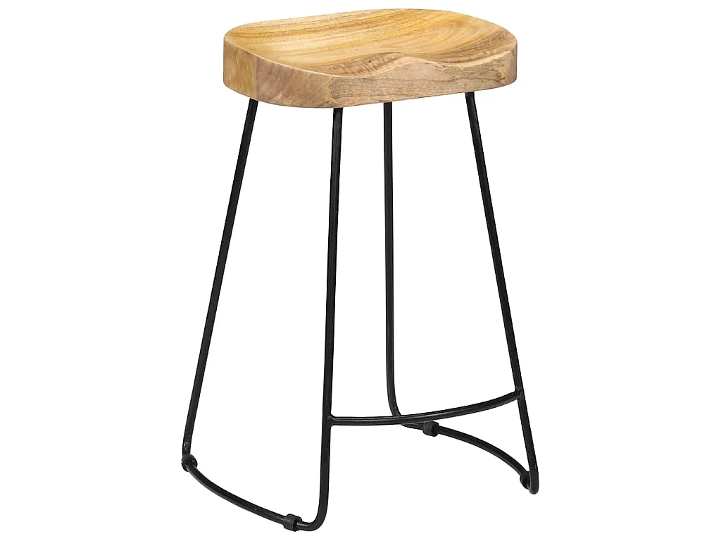 Tabourets de bar Gavin lot de 2 bois de manguier massif