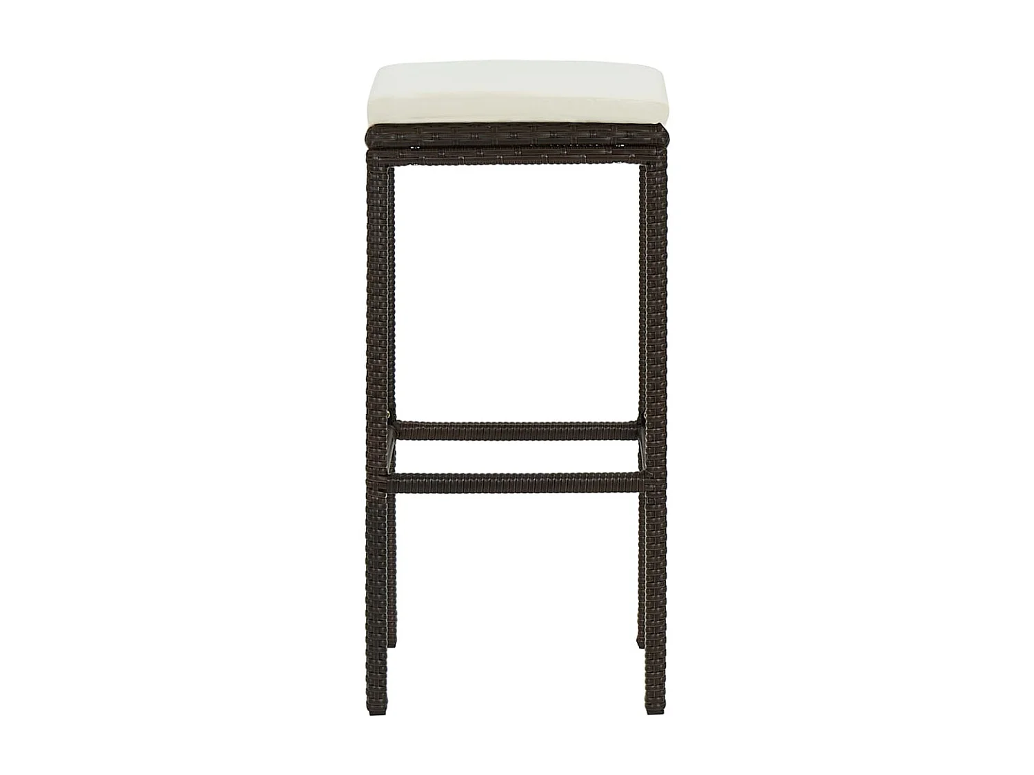 Barhocker mit Kissen 4 Stk. Braun Poly Rattan