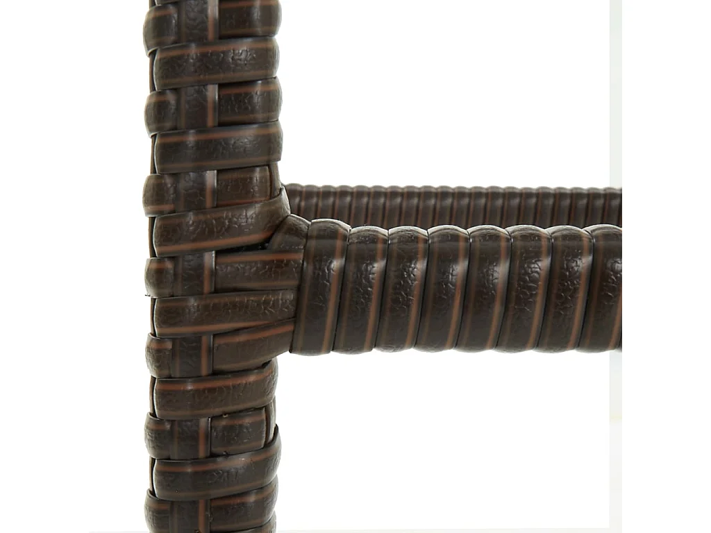 Tabourets de bar avec coussins lot de 4 marron résine tressée