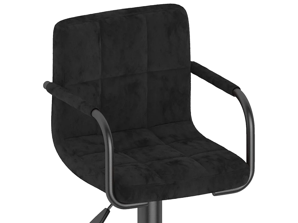 Taburetes de cocina 2 unidades terciopelo negro