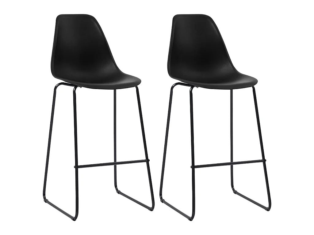 Chaises de bar lot de 2 noir plastique