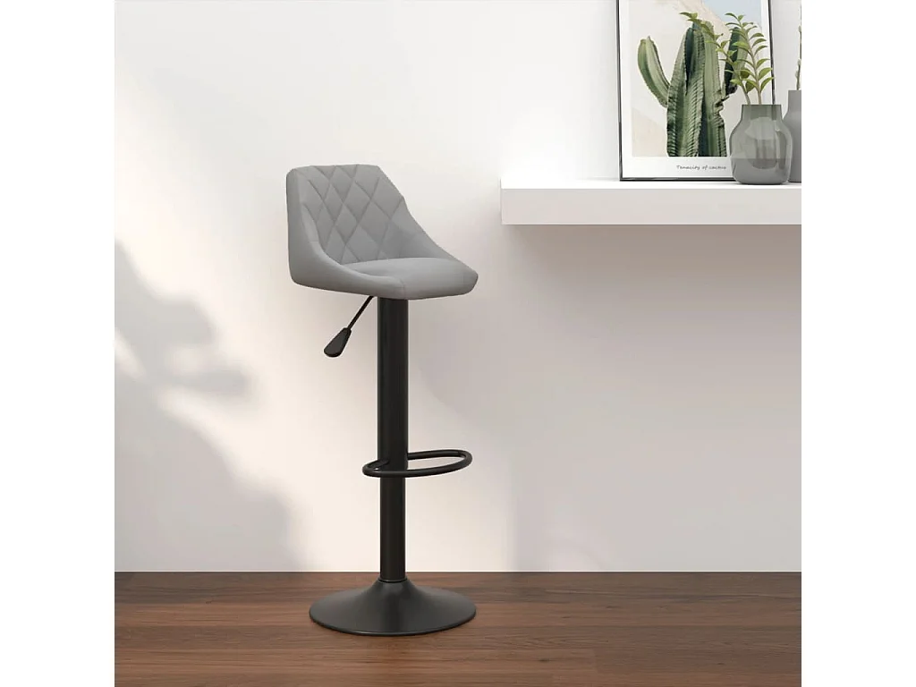 Tabouret de bar Gris clair Velours