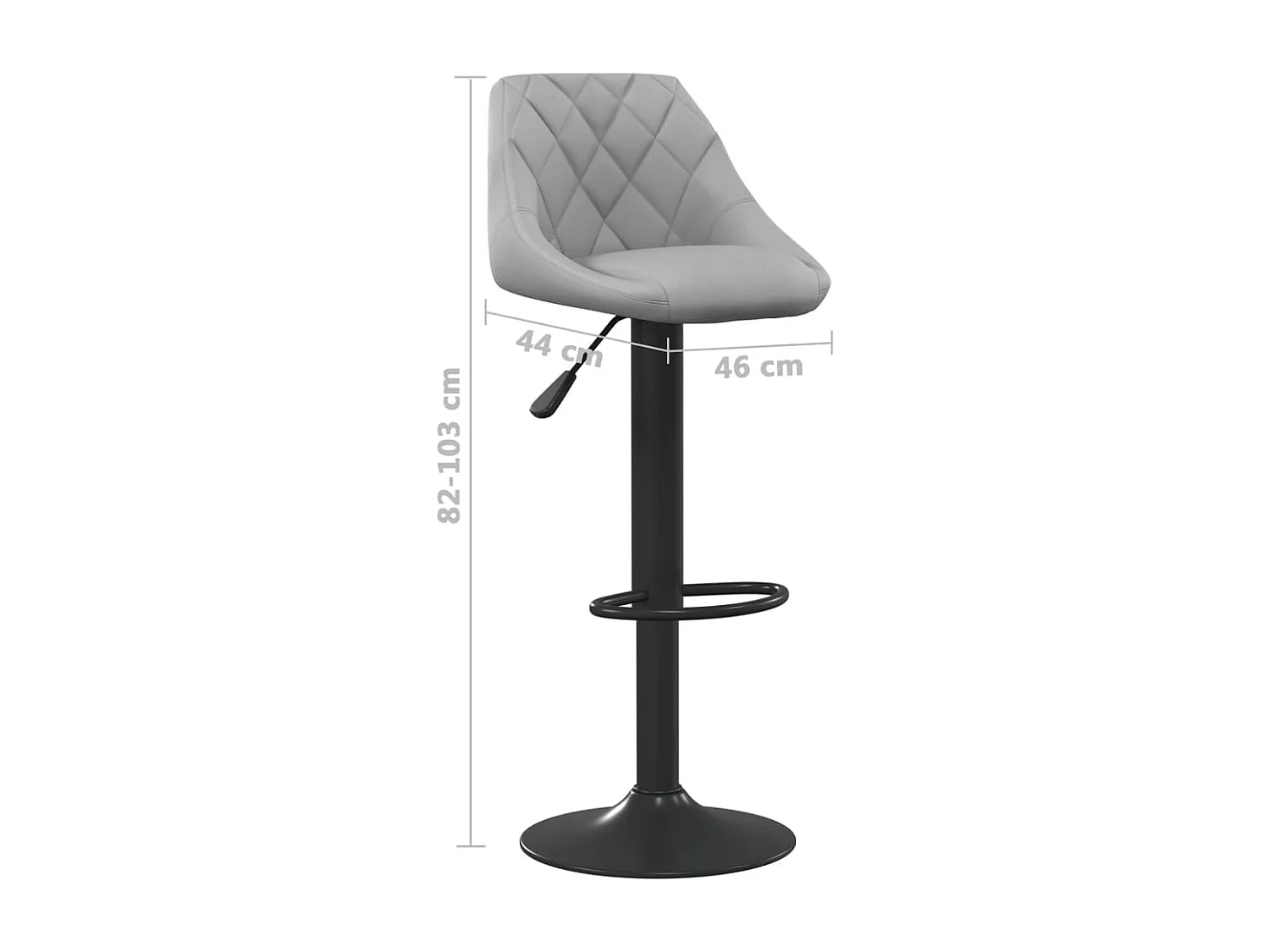 Tabouret de bar Gris clair Velours