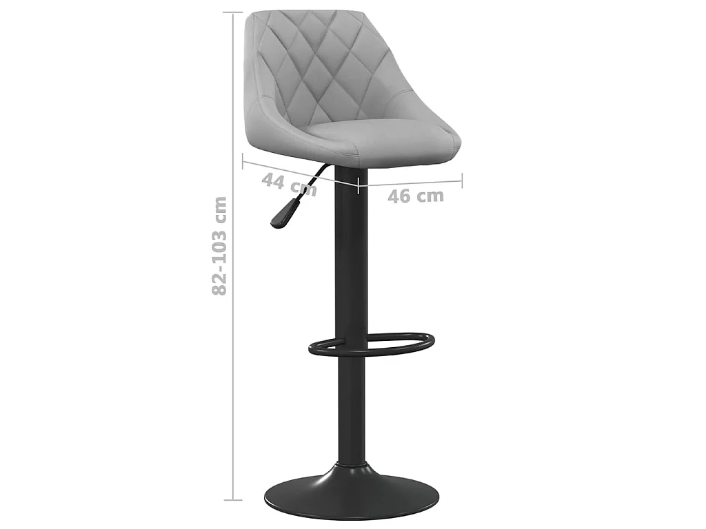 Tabouret de bar Gris clair Velours