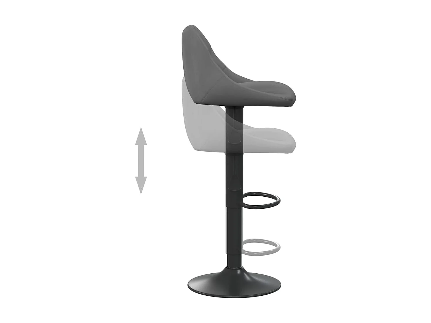 Tabouret de bar Gris foncé Velours