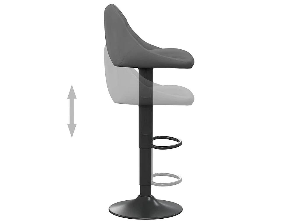 Tabouret de bar Gris foncé Velours