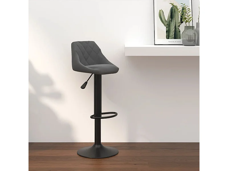 Tabouret de bar Gris foncé Velours
