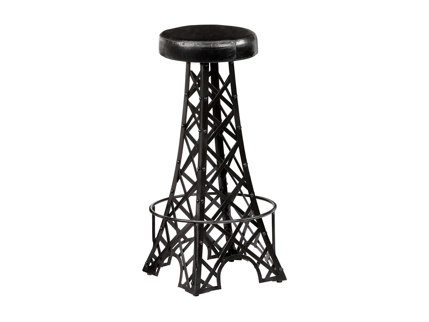 Tabourets de bar lot de 2 cuir véritable