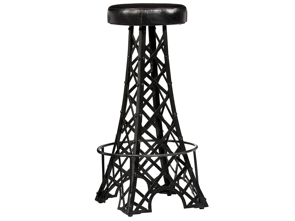 Tabourets de bar lot de 2 cuir véritable