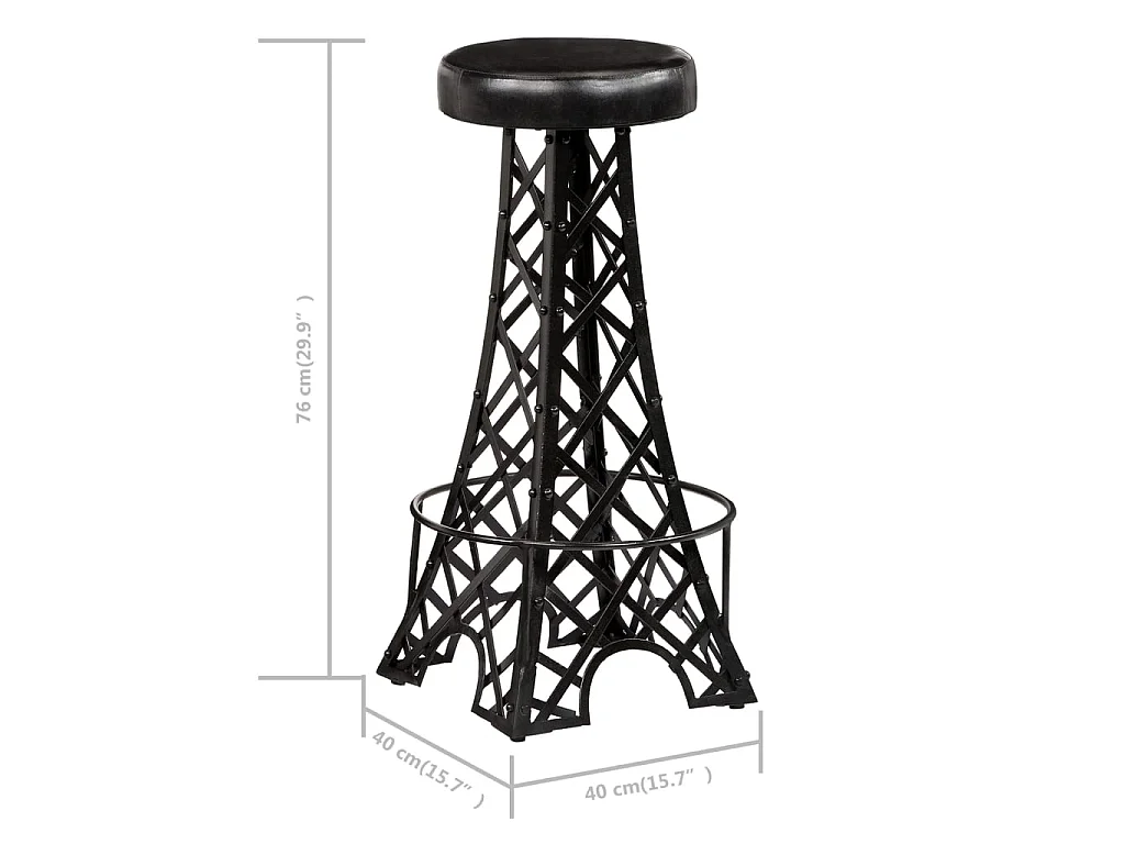 Tabourets de bar lot de 2 cuir véritable