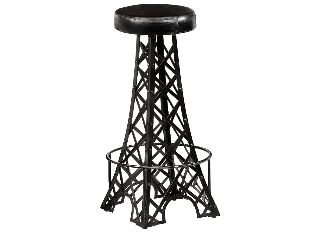 Tabourets de bar lot de 2 cuir véritable