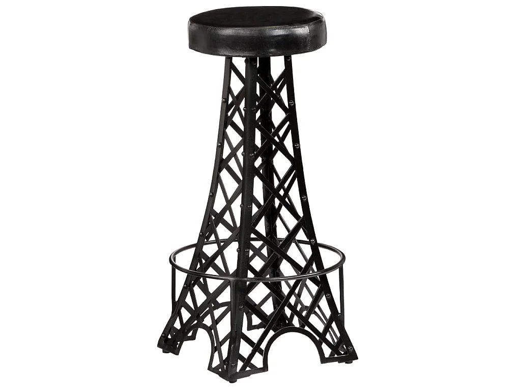 Tabourets de bar lot de 2 cuir véritable