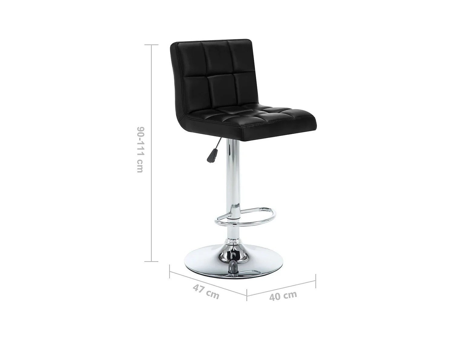 Barhocker 2 Stk. Schwarz Kunstleder