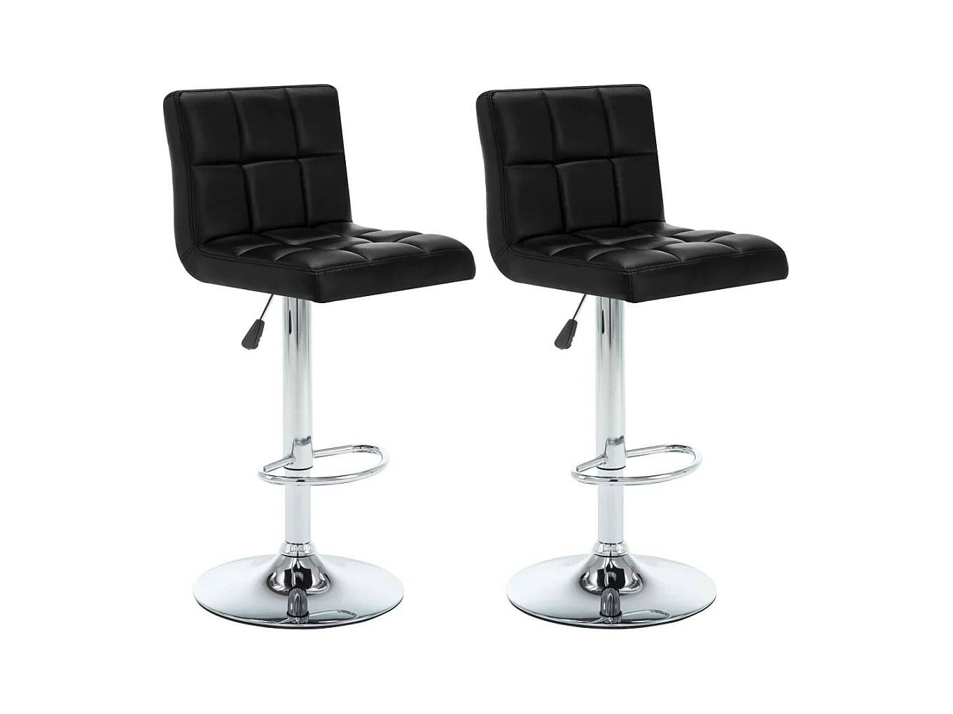 Tabourets de bar lot de 2 noir similicuir