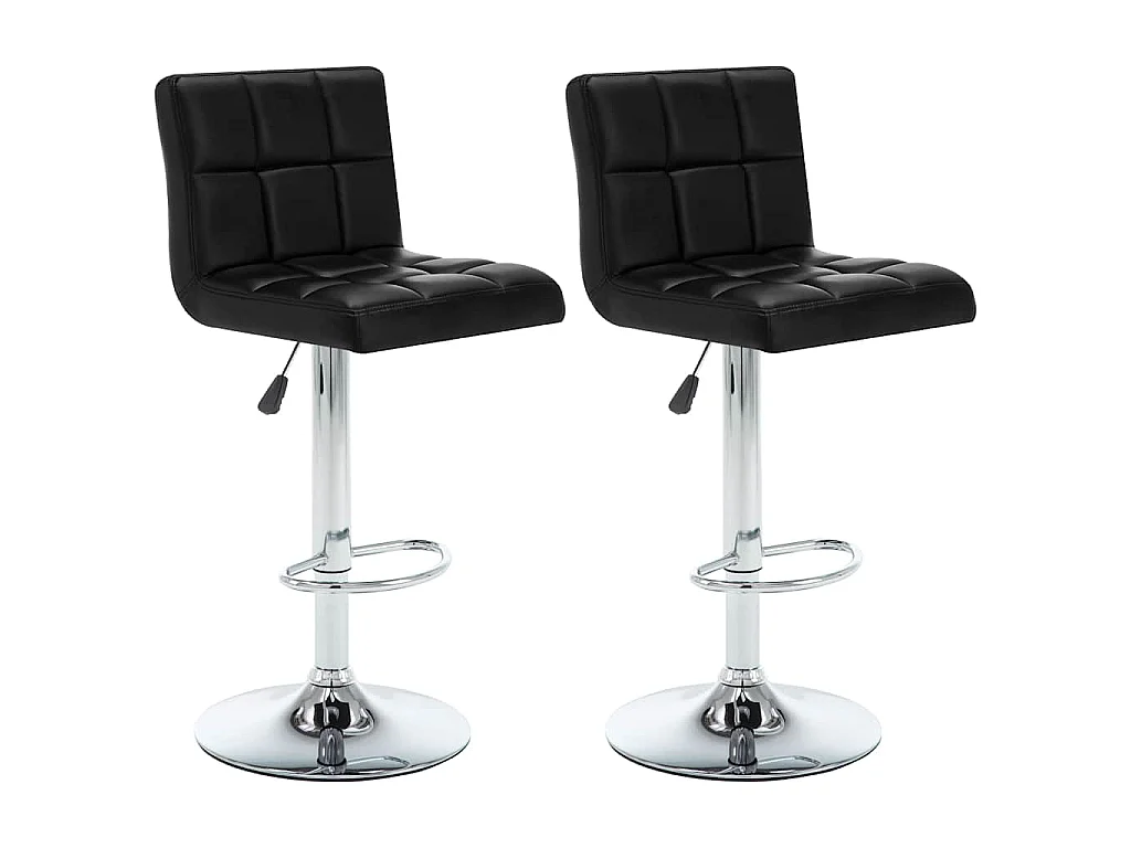 Tabourets de bar lot de 2 noir similicuir